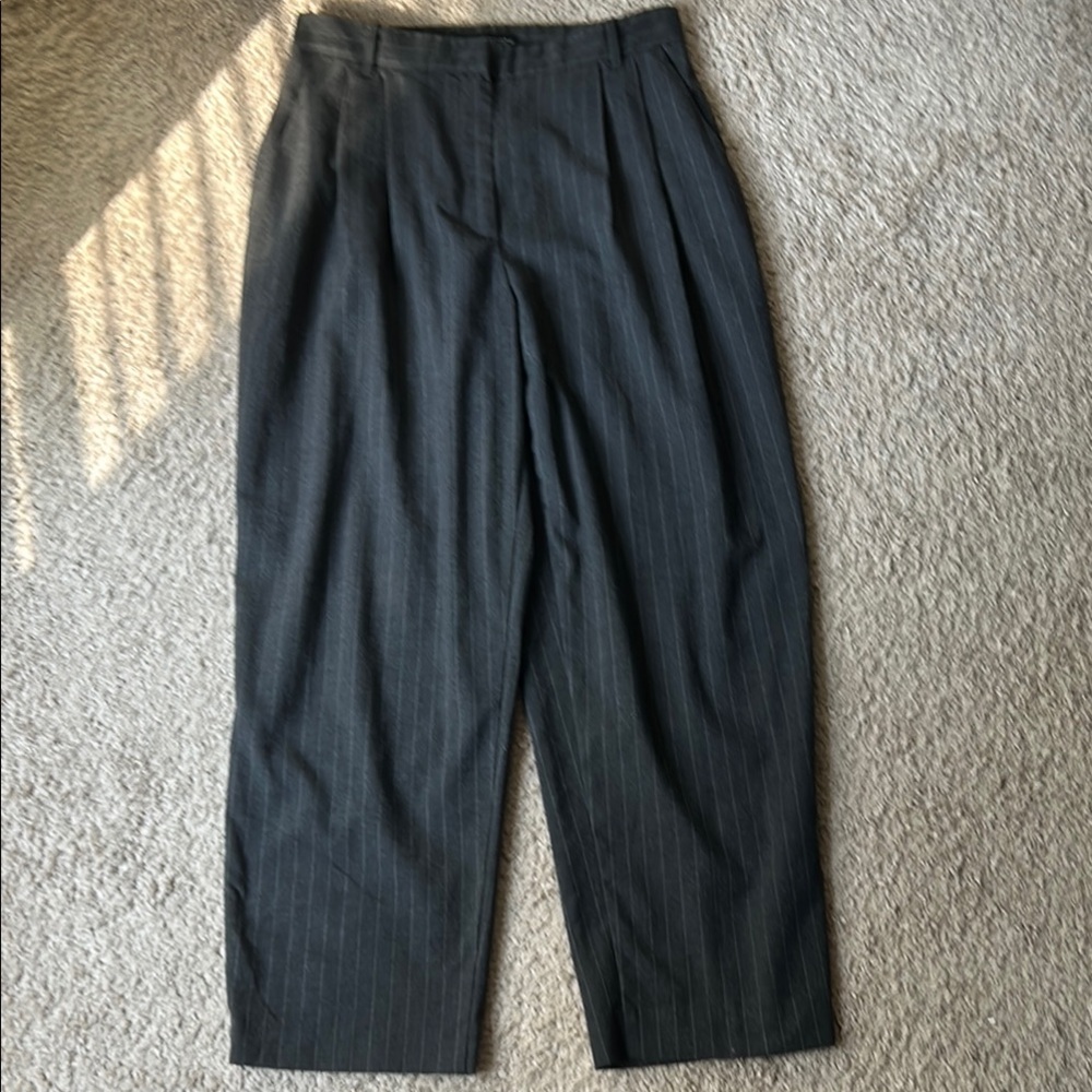 Zara Gray High-Waisted Dress Pants with Pleats